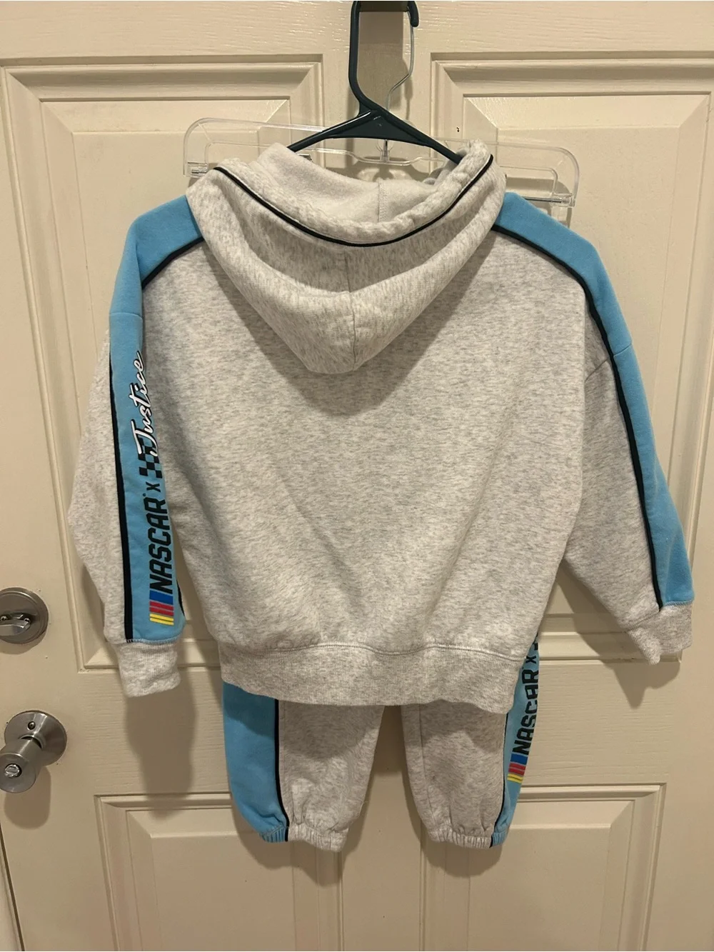 Justice Gray & Light Blue NASCAR Racing Hoodie and Sweatpants